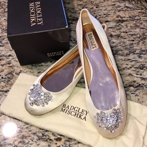 Badgley Mischka Bianca Embellished flats. Size 10
